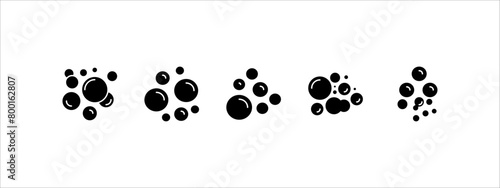 Bubbles line icons set. Soap foam, fizzy drink, oxygen bubble, effervescent effect line icons set, editable stroke isolated on white, linear vector outline illustration, symbol logo design style
