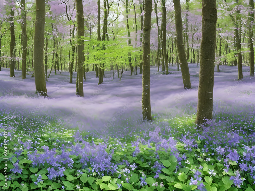 Obraz premium 봄 숲속 풍경