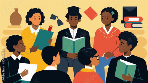 Black history comes alive as a group of students sit attentively at a Juneteenth Grants workshop absorbing knowledge about the importance of education. Vector illustration