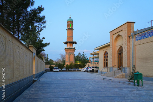 Minaret of the Abdidarun Complex with the Khoja Abdu-Darun Mausoleum in Samarkand, Uzbekistan, Central Asia photo