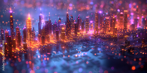 a semi-transparent fluorescent holographic art city map sandbox, pure white background, extreme aerial view photo