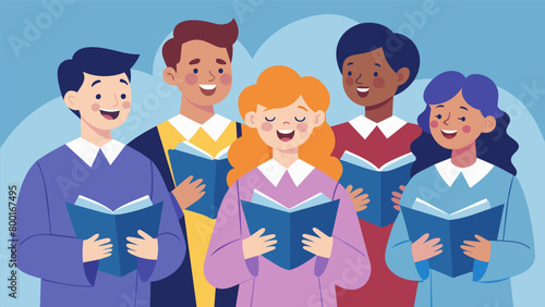 As they prepared for a choir tour the members bonded over their excitement and nerves knowing they would navigate new experiences together.. Vector illustration