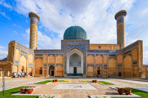 Gur-e-Amir or Amir Temur (Tamerlane) Mausoleum in Samarkand, Uzbekistan - Under this blue cupola lies the tomb of the founder of the Timurid Empire photo