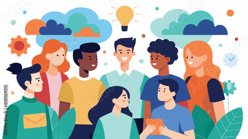 A youthrun neurodiversity conference where young leaders share their experiences and insights on how to create a more accepting and understanding. Vector illustration