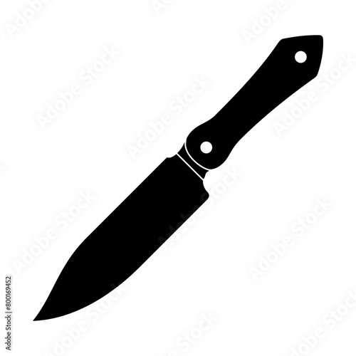 Knife icon. Black silhouette. Chef kitchen knife. Utensils for cooking. Kitchenware vector illustration