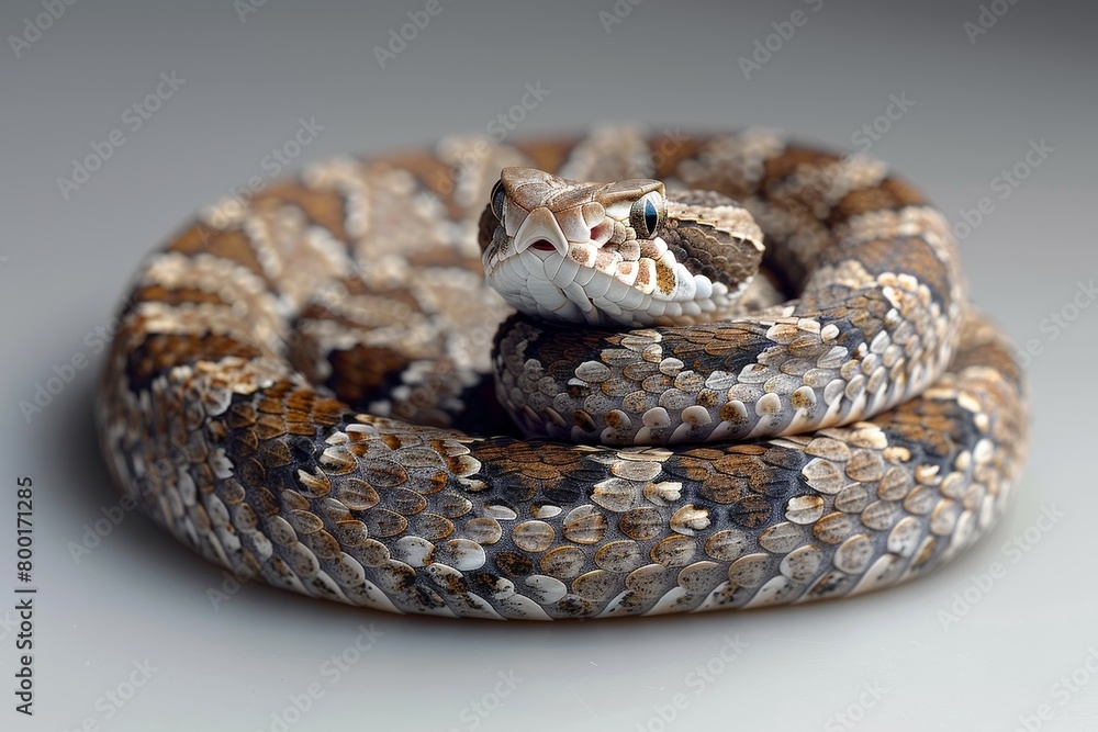 Western Diamondback Rattlesnake: Coiled in a defensive posture, rattling its tail, emphasizing danger. Western Diamondback Rattlesnake: Coiled in a defensive posture, rattling its tail, emphasizing danger.