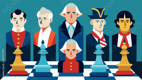With each move players pay homage to the iconic figures of the Revolutionary War from founding fathers to lesserknown heroes immortalized in the. Vector illustration