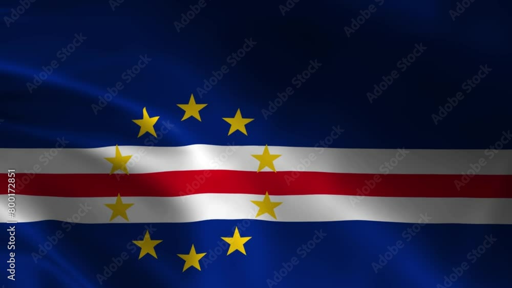 Cape Verde flag fluttering in the wind. detailed fabric texture. Cape Verde flag fluttering in the wind. detailed fabric texture.