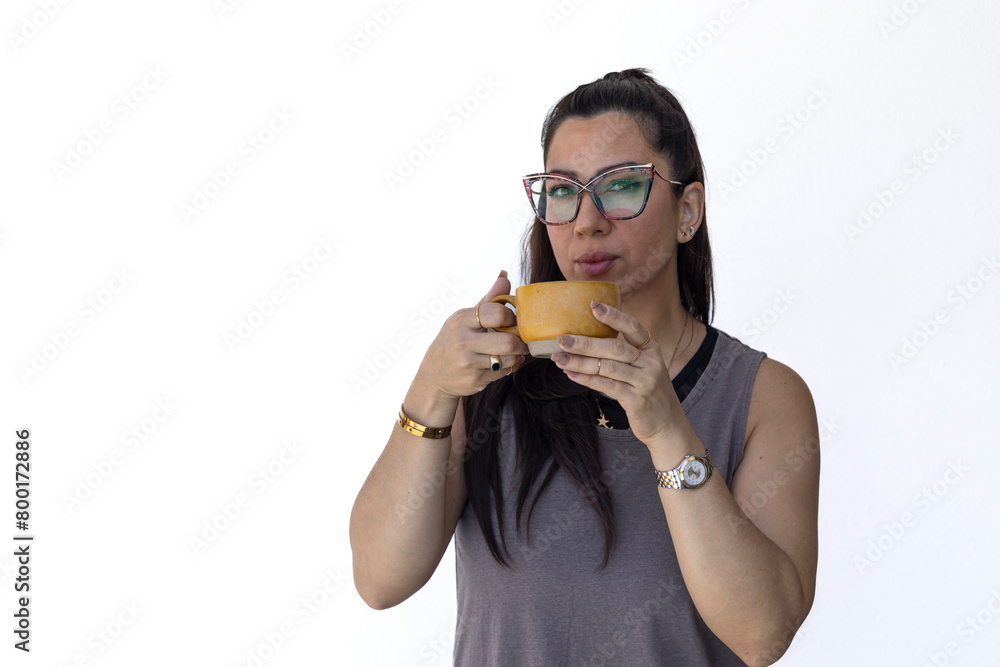 Portrait of entrepreneurial woman and mother having a cup of coffee Portrait of entrepreneurial woman and mother having a cup of coffee