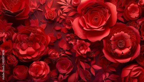 red paper flowers