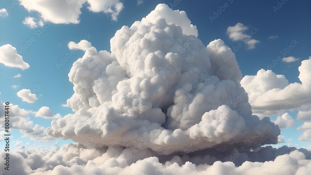 3D render. Cloud Paradox and Excessive Weight Imposition 3D render. Cloud Paradox and Excessive Weight Imposition