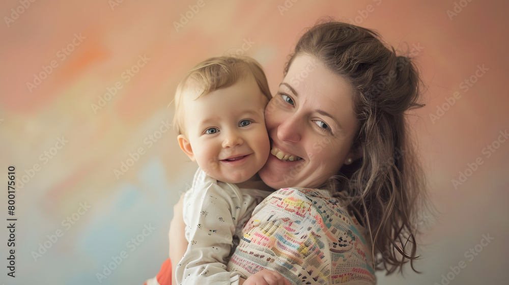Obraz premium Happy Mom with baby