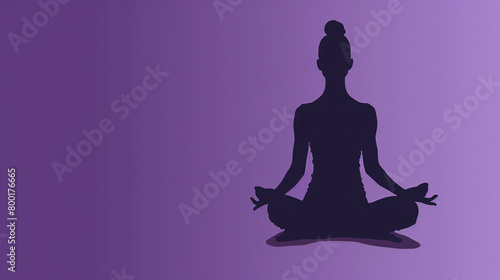 Meditative Lotus  Serenity in Purple Silhouette  - Mockup
