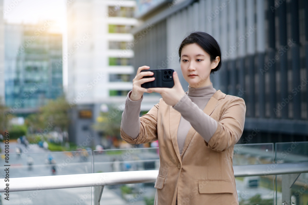 Young Woman Taking Selfie in Urban Environment