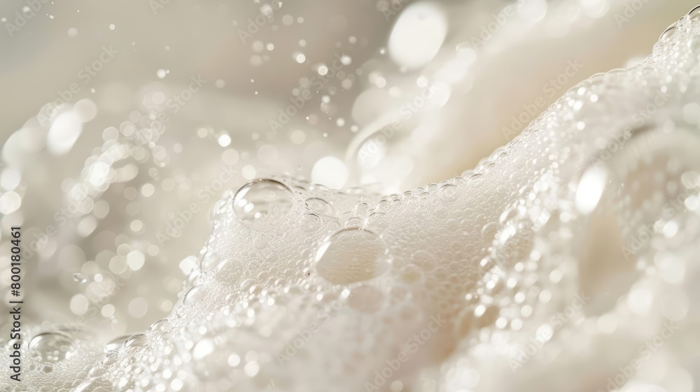 A close-up image of a frothy, bubbly liquid, with a smooth, creamy texture A close-up image of a frothy, bubbly liquid, with a smooth, creamy texture