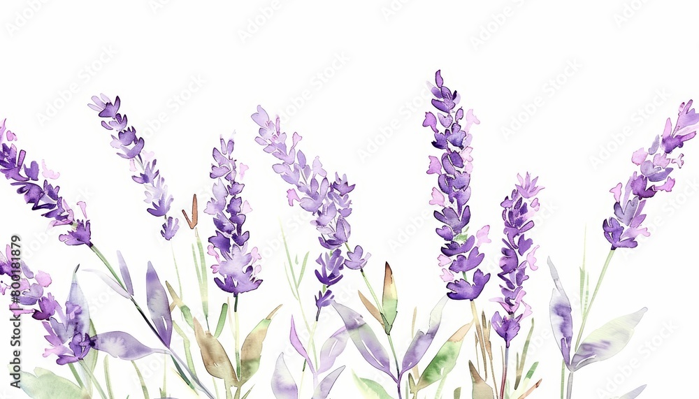Fototapeta premium A watercolor painting of lavender flowers.