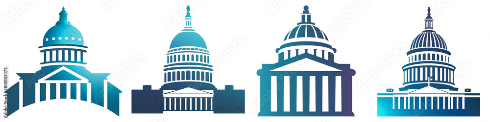 Government clipart collection, symbol, logos, icons isolated on transparent background