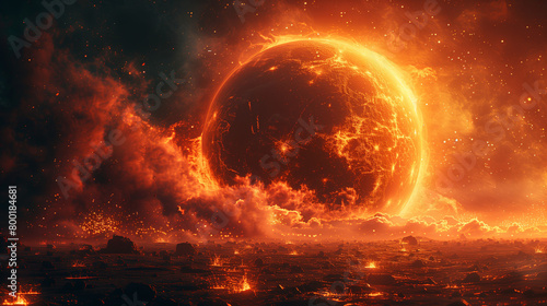 A burning planet in the galaxy