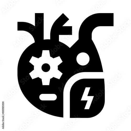 Robotic Heart Solid Icon (ID: 800185004)