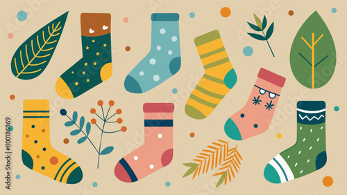 A selection of organic and fairtrade cotton socks in various patterns and prints..