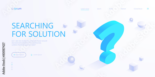 Question mark icon in isometric view. Symbol of problem solving, brainstorming ideas, searching for solution concept. Information, help. Vector illustration for visualization of business presentation