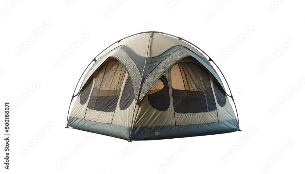 Dome Camping Tent Isolated on Transparent Background, A spacious dome-shaped camping tent displayed open and set up. Dome Camping Tent Isolated on Transparent Background, A spacious dome-shaped camping tent displayed open and set up.