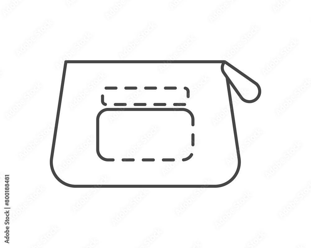 Makeup and Cosmetics. Beauty linear Vector graphic icons cosmetic bag. Skin and body care Makeup and Cosmetics. Beauty linear Vector graphic icons cosmetic bag. Skin and body care