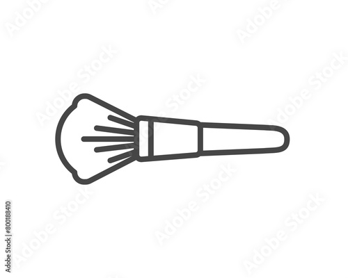 Makeup and cosmetics. Vector graphic icons of beauty brushes for face, powder, blush, eyeshadow.