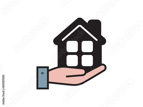 Icon a house representation, isolated against a clean background. This simple vector symbol evokes a sense of warmth and security, embodying the concept of home.
