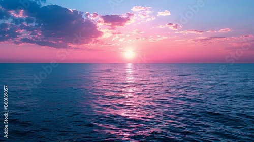  pink sunset with sea
