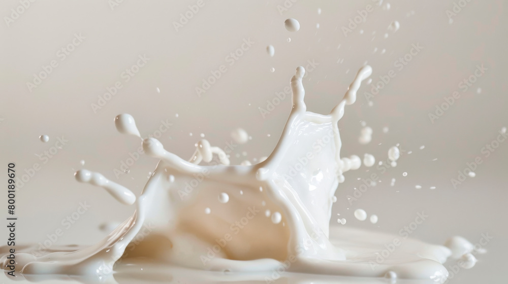 A drop of milk creates an artistic display of fluid on a white surface, resembling a mini glass puddle. This macro photography captures the beauty of moisture on a transparent material. A drop of milk creates an artistic display of fluid on a white surface, resembling a mini glass puddle. This macro photography captures the beauty of moisture on a transparent material.