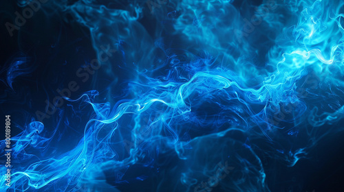 Electric Blue Abstract with Fluid Motion