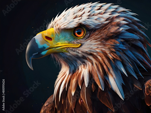  Colorful image of an eagle, vivid, ai generated © Brand