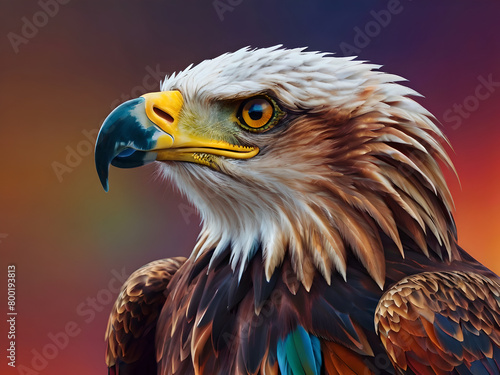 olorful image of an eagle, vivid, generated (ID: 800193813)