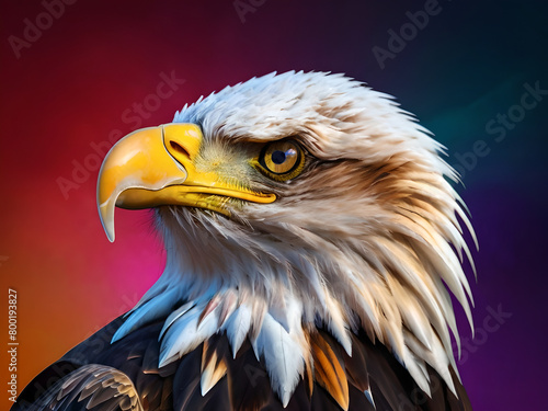 Colorful image of an eagle, vivid, ai generative (ID: 800193827)