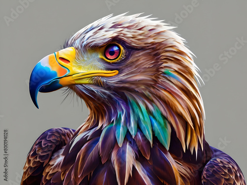 Colorful image of an eagle, vivid, generative ai (ID: 800194028)