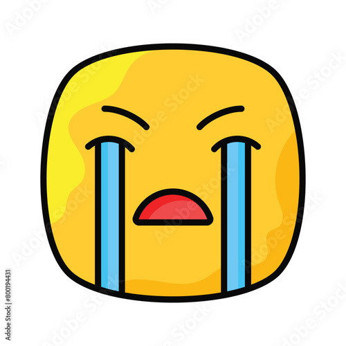 Get this amazing crying emoji vector design, customizable vector