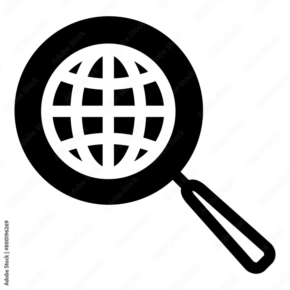 Globe, magnifier glass, search, development Icon Globe, magnifier glass, search, development Icon