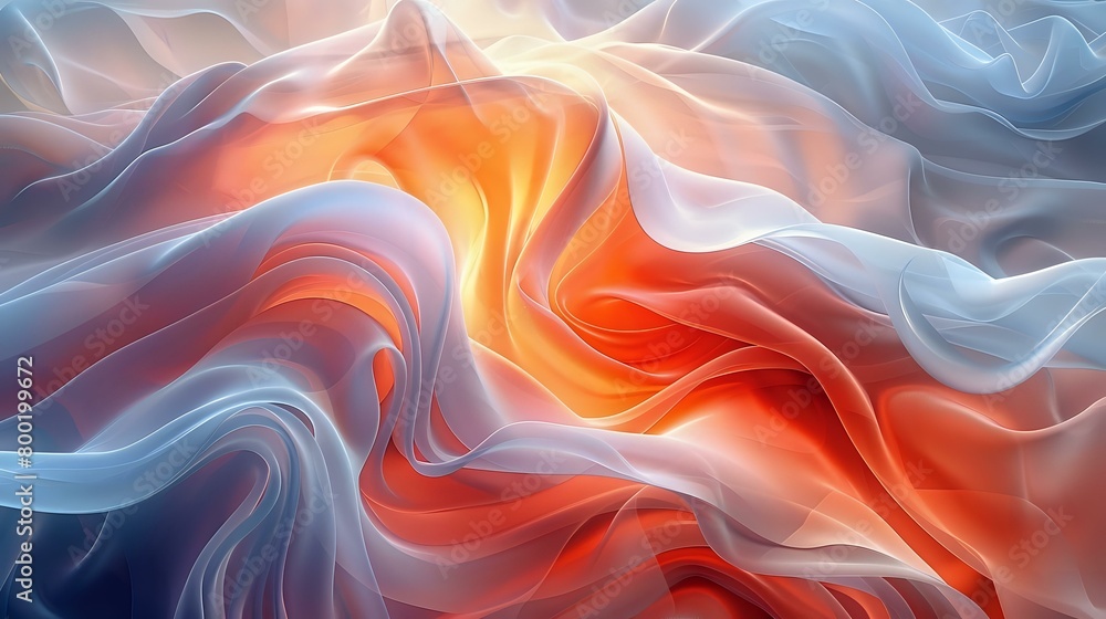 Fototapeta premium Vibrant Abstract Art with Fluid Movement and Intricate Forms
