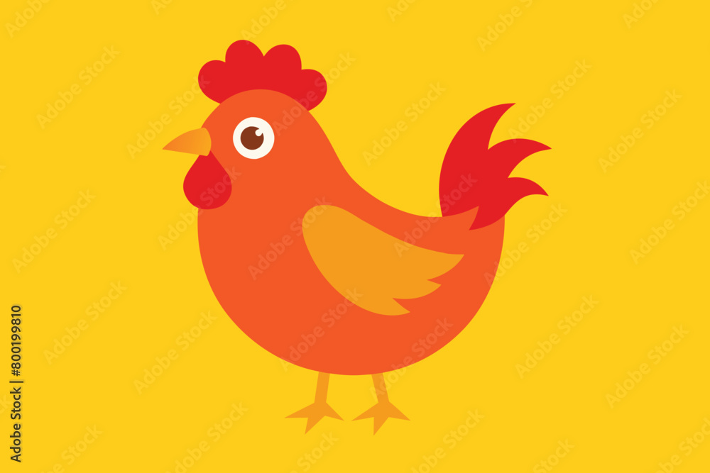 chicken vector illustration created for the needs of making stickers, branding, advertising