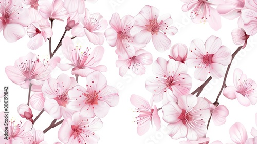 Sakura Blossom Pattern Elegant Spring Wallpaper with Spacious Copy Area
