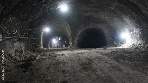 excavation and boring works in underground metro tunnel construction 