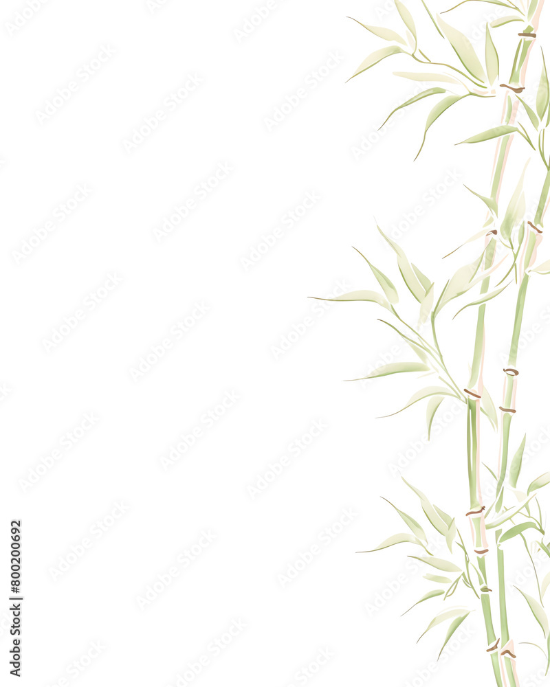 Naklejka premium Bamboo, Hand drawn wedding card