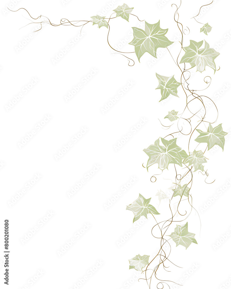 English ivy, Hand drawn wedding card