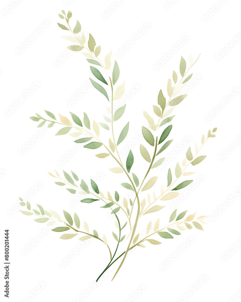 Naklejka premium Sage, Hand drawn wedding card