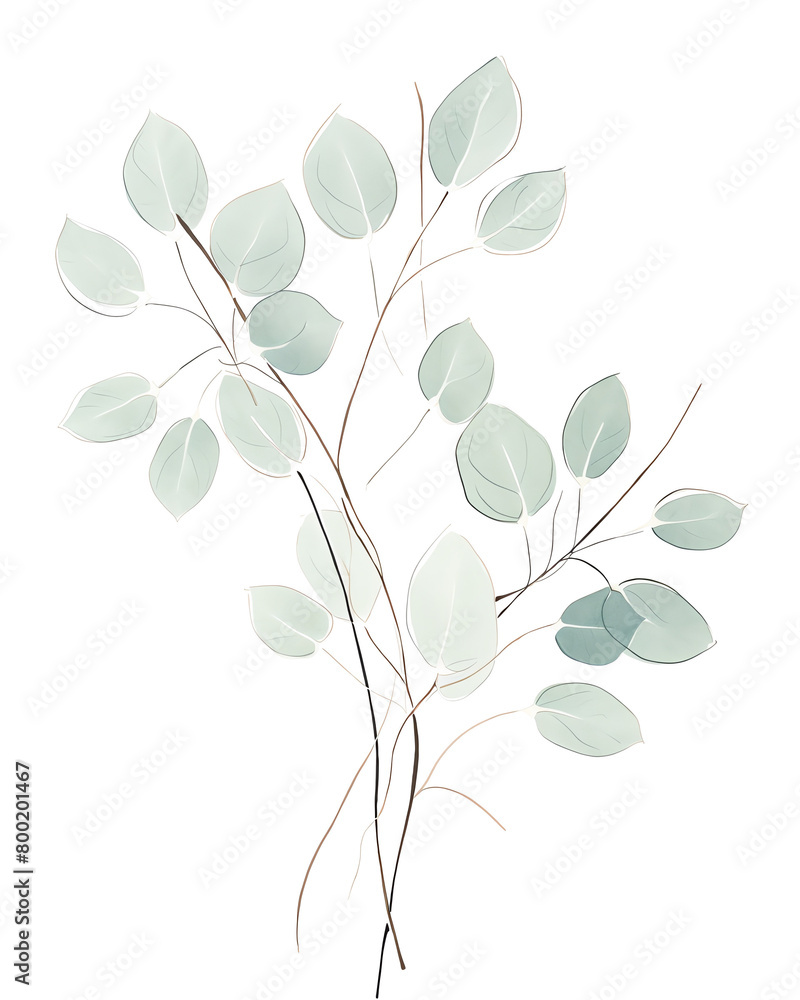 Seeded eucalyptus, Hand drawn wedding card Seeded eucalyptus, Hand drawn wedding card