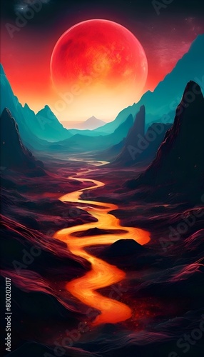 Landschaft Guten Morgen, Planet Mars. Wallpaper für Telefon.