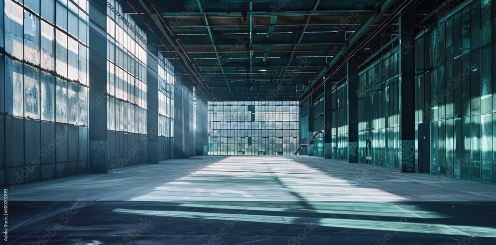 a large open space inside an empty and abandoned industrial warehouse a large open space inside an empty and abandoned industrial warehouse