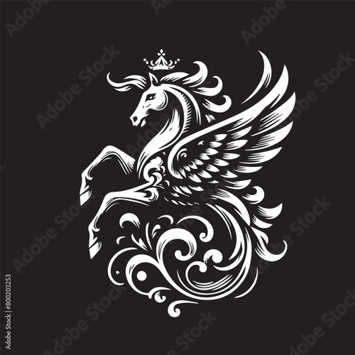 pegasus horse wing logo silhouette company luxury elegant majestic