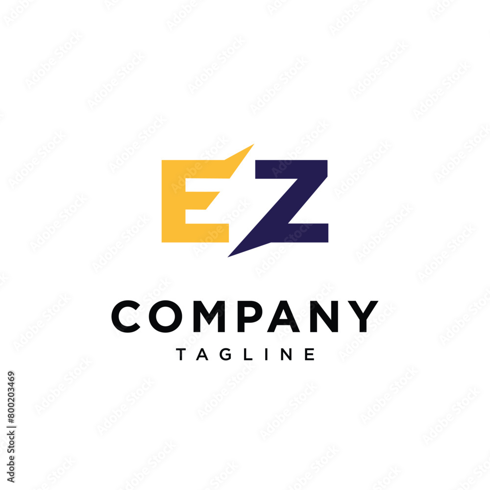Obraz premium Letter E Z electric logo icon vector template.eps
